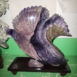 Amethyst blossom hand carved sculpture