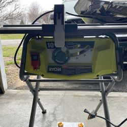Ryobi 10 in. Portable Table Saw with Rolling Stand 