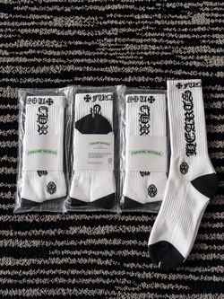 Chrome Hearts Crew Socks White Black