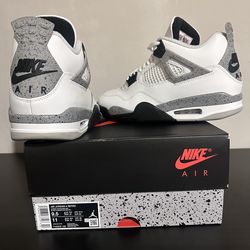 Nike Air Jordan 4 Men's Size 9.5 White Cement Sneakers FV5029-100