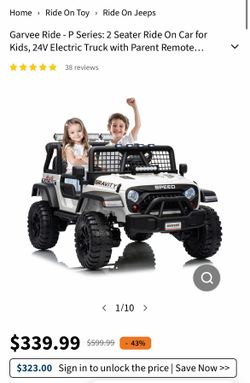2 Seater Ride On Car for Kids, 24V Electric Truck with Parent Remote