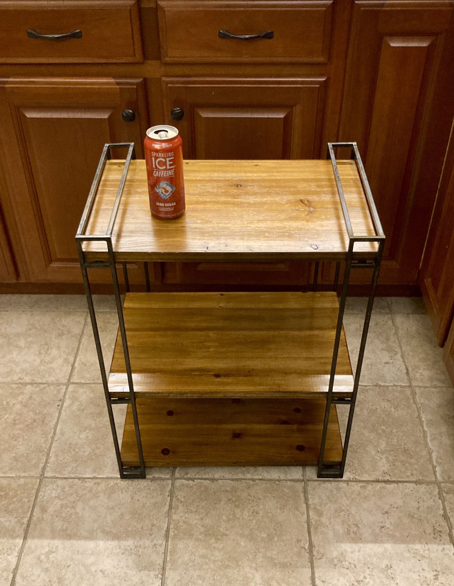 End Table - Nightstand - Shelf — Metal + Wood