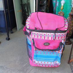 Pink/Blue Color Design Bag Cooler With Wheels, for Camping, Picnic etc.