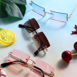LUXURIA Prism Series – Rimless Gradient Sunglasses