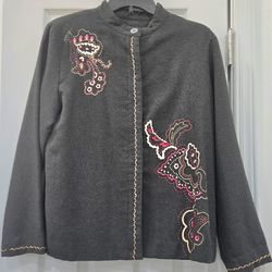 Vintage Napa Valley Petite Blazer Embroidered Size PM. Read