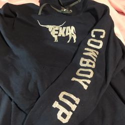 Texas Cowboy Up Sweatshirt Pull Over With Hoodie Size Adult Large