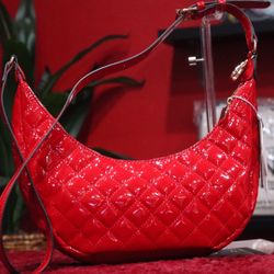 Red Quilted Moon purse
