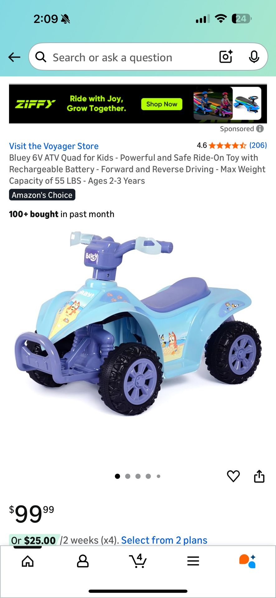 Bluey 6V ATV Quad for Kids