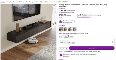 Black Povision TV Floating Stand