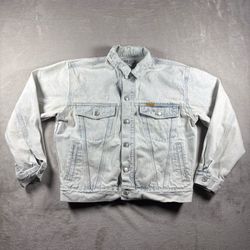 Vintage Jordache Jacket Women’s M Blue Denim Trucker Acid Wash Distressed #1475