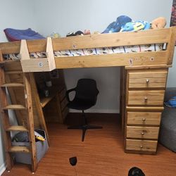 Wooden Twin Loft Bed