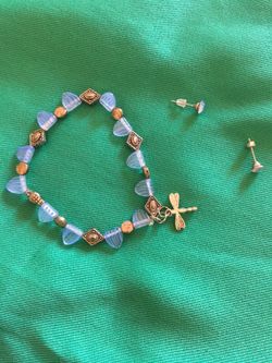 Girls bracelet n earrings set