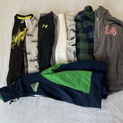 Lot of 8 Boys Long Sleeve 5 Under Armour Adidas Old Navy H&M Batman Fall Winter Fleece Old Navy Blue Red White DC Comics Cotton