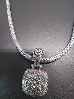John Hardy Sterling Silver Classic Chain diamond Pave Necklace