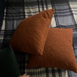 2 Couch Pillows Burnt Orange