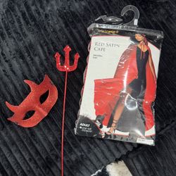 red satin cape halloween womens costume