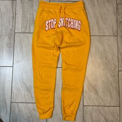 Yellow/Red Stop Snitching Sweats LARGE