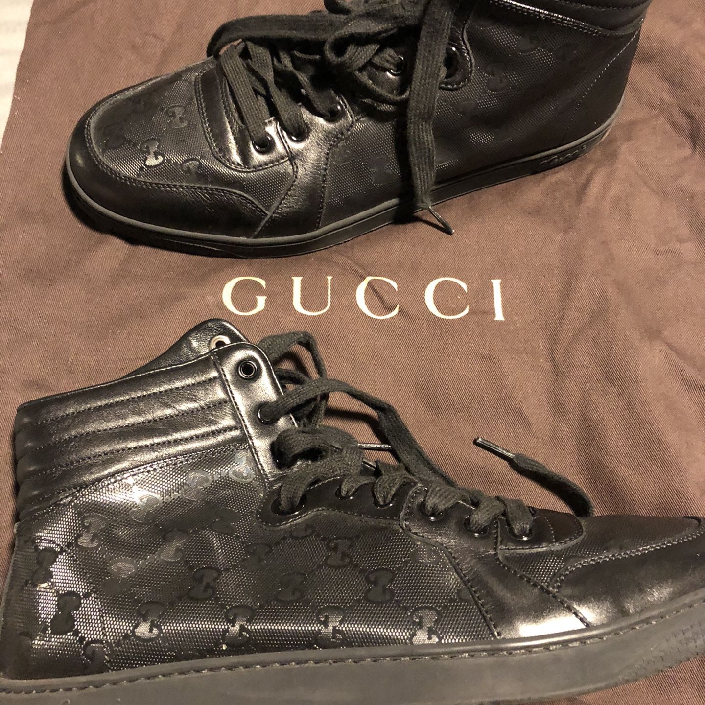 Brand New Worn Once Gucci High Top Leather Shoe