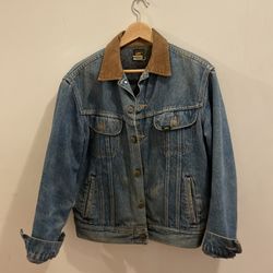 Vintage 70s 80s Lee Rider Denim Jacket Corduroy Collar Blanket Lined M 38R