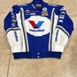 Vintage 80s Chase Authentic Nascar Valvoline Jacket, Embroidered Size XL