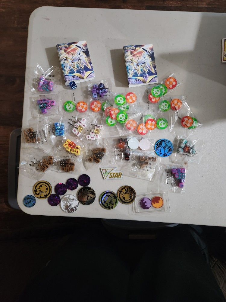 Pokemon TCG Accessories Lot Coins Dices Counters Card Holders And More
