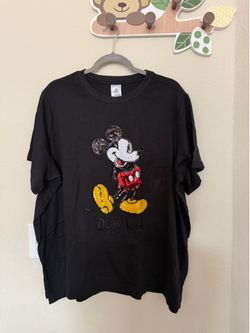 Walt Disney World Parks Mickey Mouse Black Colored Sequin Shirt