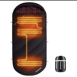 Saco de Dormir KingCamp FREESPACE HEATING 250 - ¡Calefacción USB y Tamaño Extra Grande!