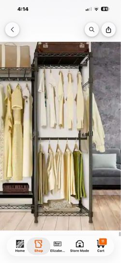 Silver steel heavy duty clothes rack