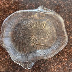Vintage Mikasa Studio Nova crystal seashell serving platter