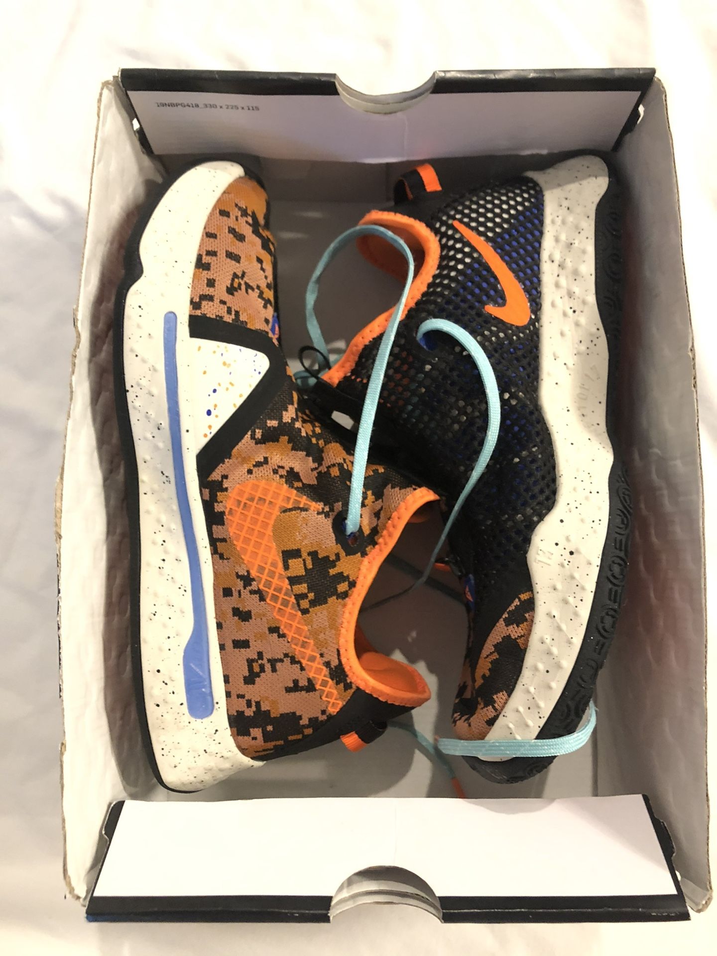 Nike PG Digi Camo Light Cream Total Orange Men's Size