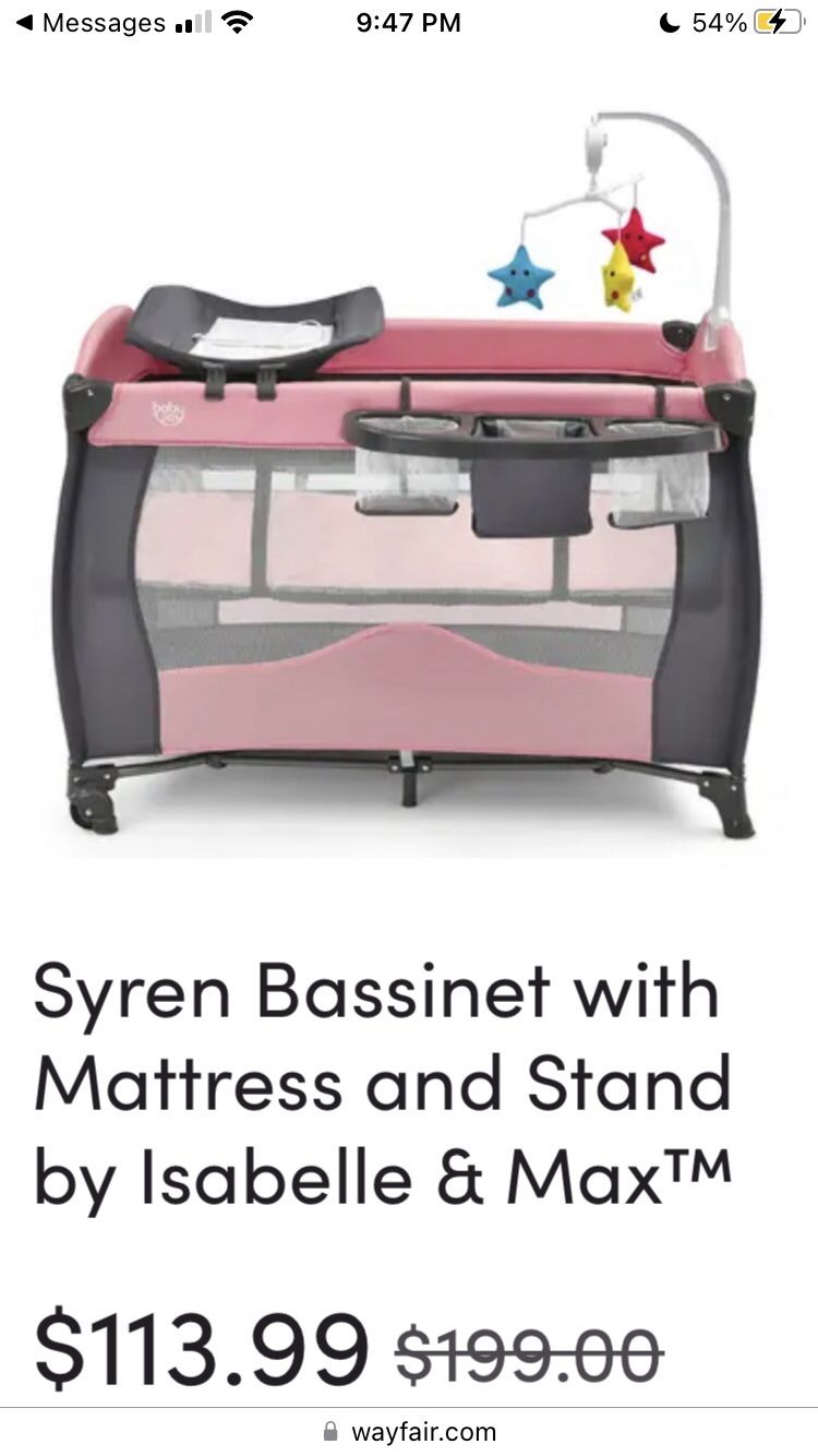 Baby Girl Bassinet & Changing Table