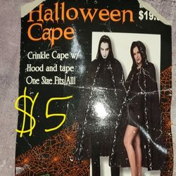 Black Halloween Cape With Hood