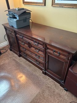 Executive desk with matching credenza
