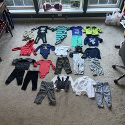 Baby boy 18m bundle fall/winter. Some have stains/piling & lightning bolt pants have a tiny hole in knee see pics 