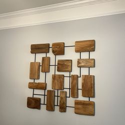 'Marcel' Teak Wood Wall Art by Crate & Barrel