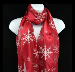 NEW Snowflakes Red Christmas Scarf Women's Holiday Stripe Wrap