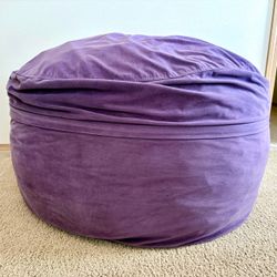 Small/Medium Purple Microsuede Bean Bag Chair