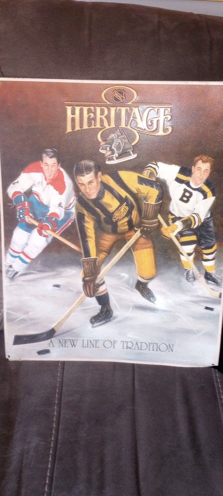 Vintage Hockey Poster Metal