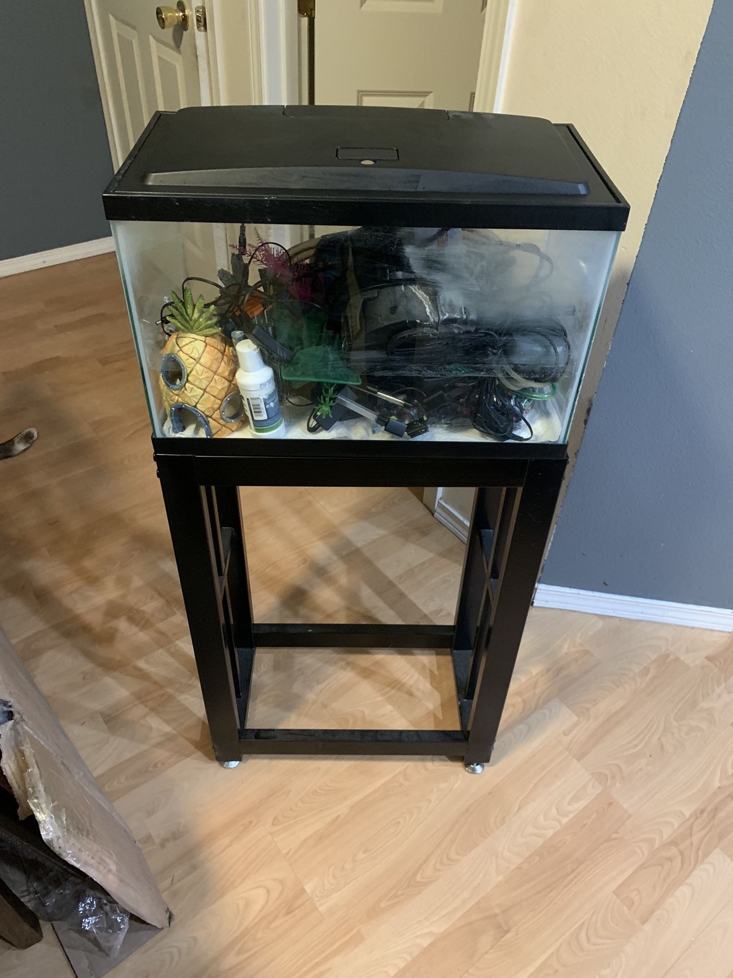 10 Gallon aquarium with Stand And All Accessories 
