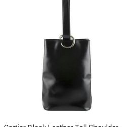 Cartier Black Leather Tall Shoulder Backspace Handbag