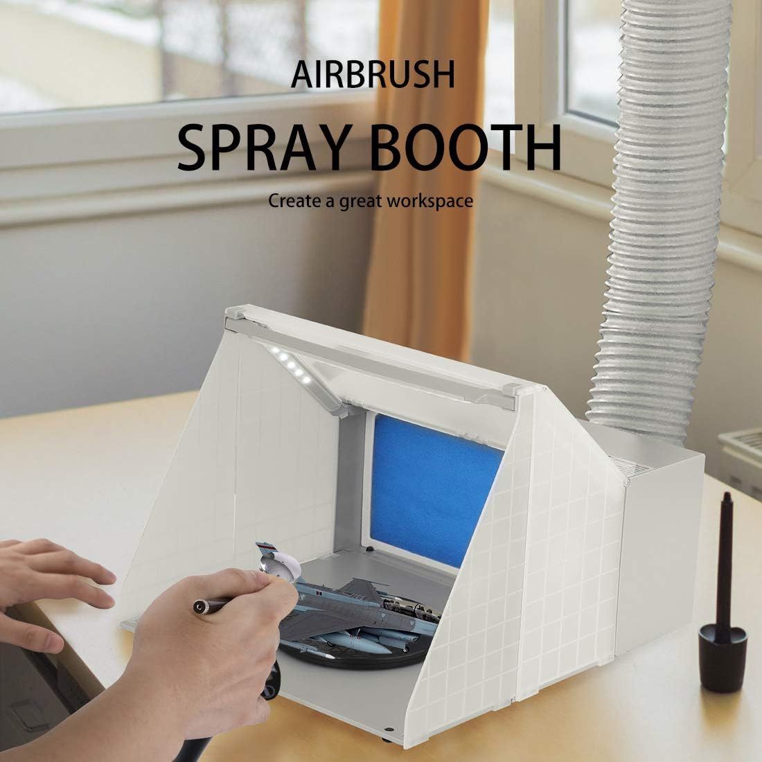 VIVOHome Airbrush Booth Portable w/ LED Lights And Turntable