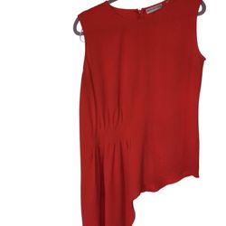 Orange Sleeveless Woman's Blouse