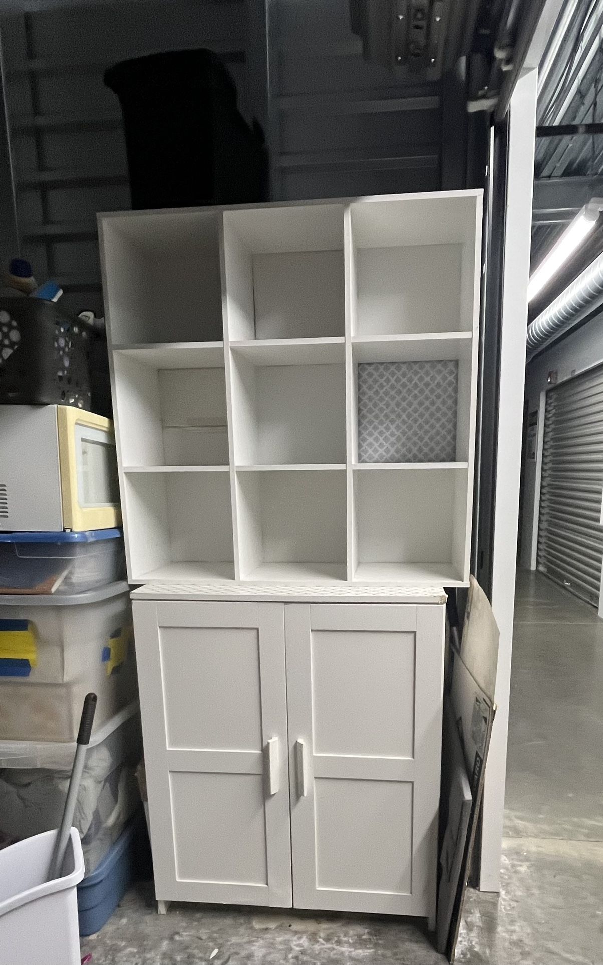 White Cabinet And Cube Organizer For Sale