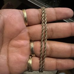 10k Gold Solid Rope Chain 16 Inch
