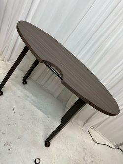 Round Folding Conference Table on Casters