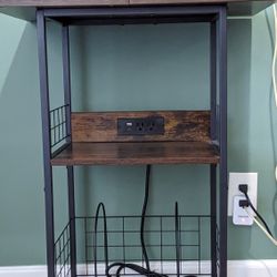 Record Player / Vinyl Stand w/ Power Outlet - Great Condition
