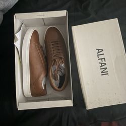 Brand New Alfani Men’s Shoes Camel Color White Soles 