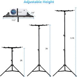 Projector Tripod Stand, Adjustable Height 23" to 61", Foldable Laptop Tripod, Tripod for DJ Equipment / Projector, Heavy Duty Projector Tripod for Off