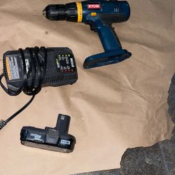 Ryobi 18 V Drill With Lithium Battery And Charger