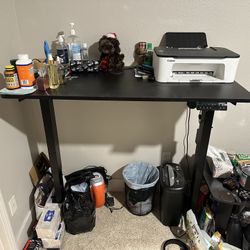 Standing Desk With Computer Chair And Printer